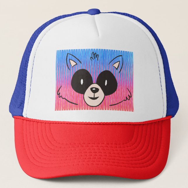 Casquette Design de visage de raton laveur drôle (Devant)