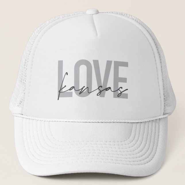 Casquette Design simple, moderne, urbain, cool Love Kansas (Devant)
