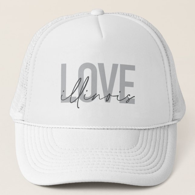 Casquette Design urbain, moderne, simple, cool Love Illinois (Devant)