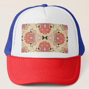 Casquette Design vintage fleuri et transparent pour motif.