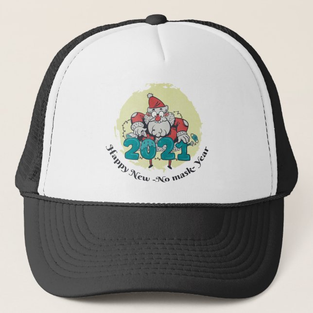 CASQUETTE DÉSINFECTER PÈRE NOËL " HEUREUX NOUVEAU - PAS DE M (Devant)