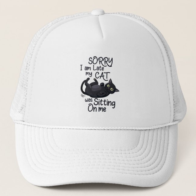Casquette Désolé, je suis en retard - Règles pour chats ! (Devant)