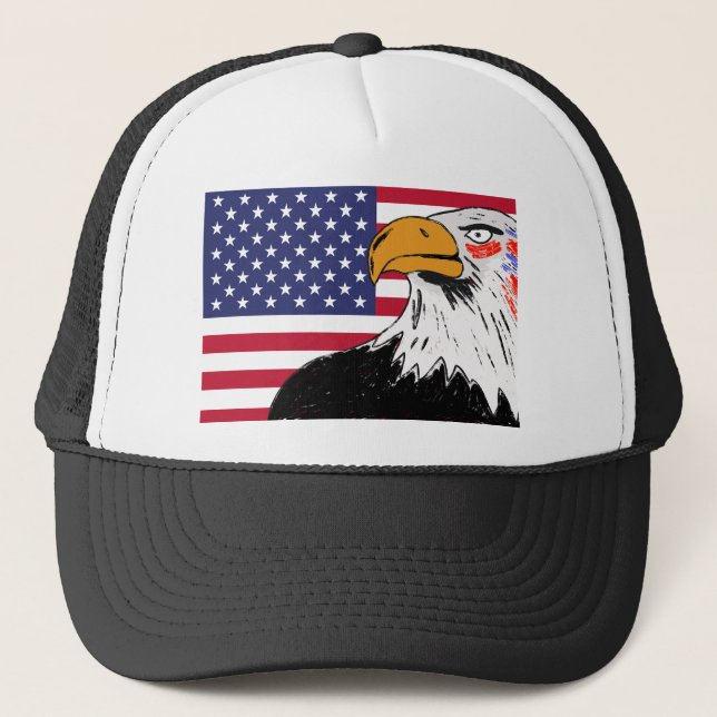 Casquette Dessin américain d'un aigle (Devant)