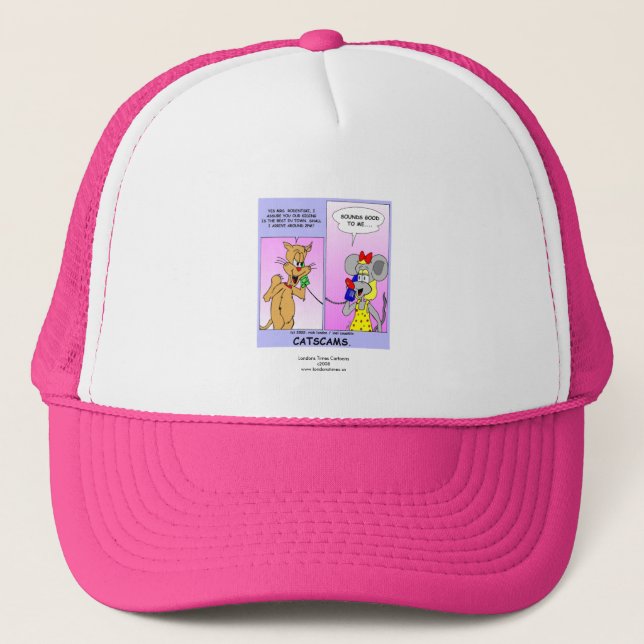 Casquette Dessin Animé de Chat Drôle (Arnaques de Chat) Chap (Devant)