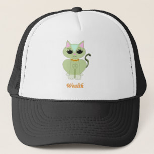 Casquette Dessin animé de chaton vert mignon