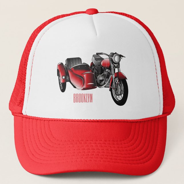 Casquette dessin animé de la moto Sidecar (Devant)