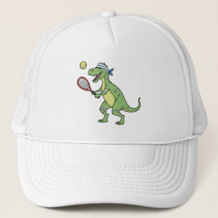 Casquette Dessin animé drôle T-Rex jouant au tennis Dinosaur