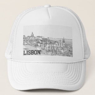 Casquette Dessin au crayon du district d'Alfama à Lisbonne