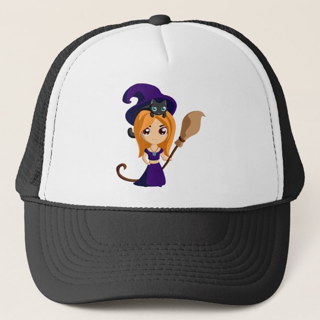 Casquette Dessin de chat sorcier d'Anime Moon (Devant)