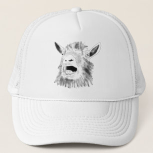 Casquette Dessin de chèvre drôle hurlant irky Animal Art