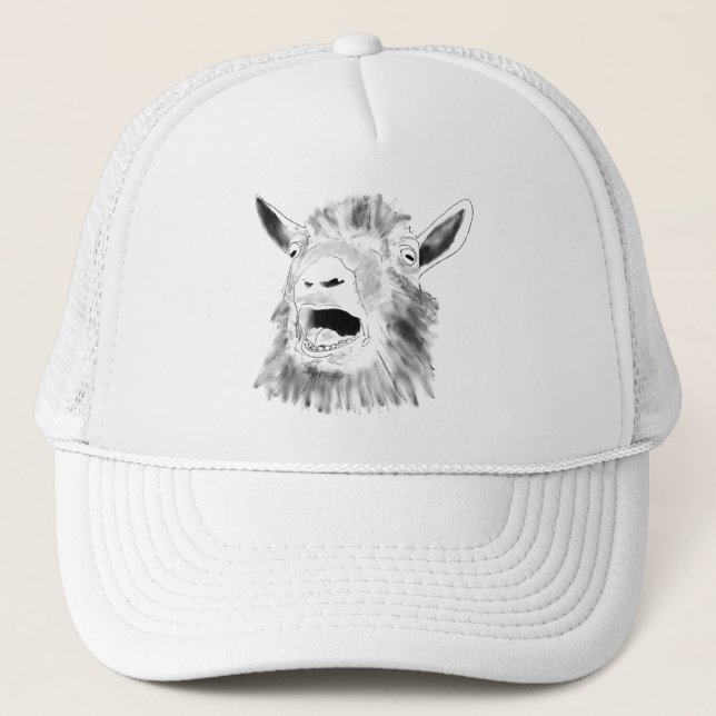 Casquette Dessin de chèvre drôle hurlant irky Animal Art (Devant)
