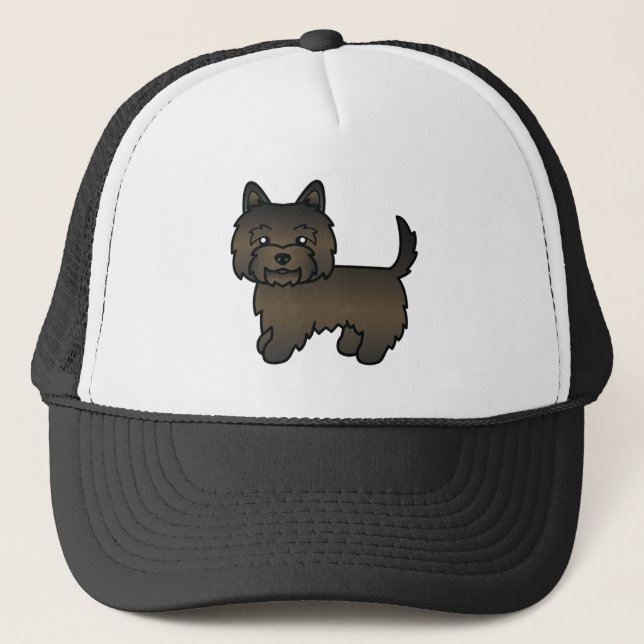 Casquette Dessin de chien de bande dessinée Cairn Terrier Br (Devant)