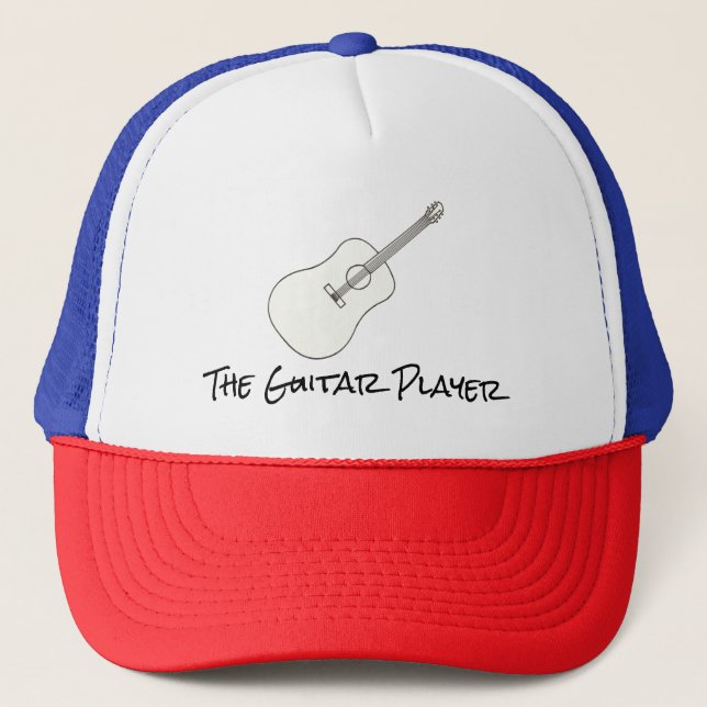 Casquette Dessin de guitare acoustique, votre texte, casquet (Devant)