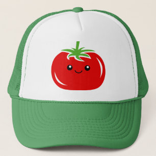 Casquette Dessin de légumineuse de la face de tomate rouge 