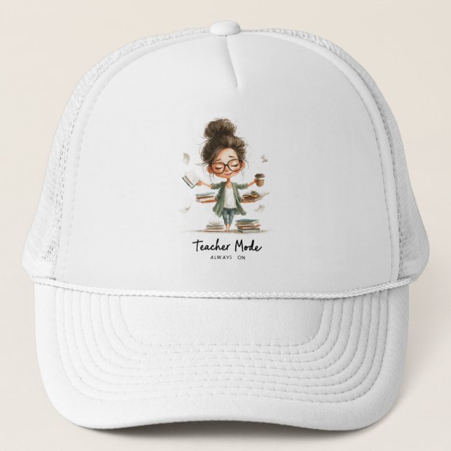 Casquette Dessin de l'enseignant mignon avec "Mode enseignan (Devant)
