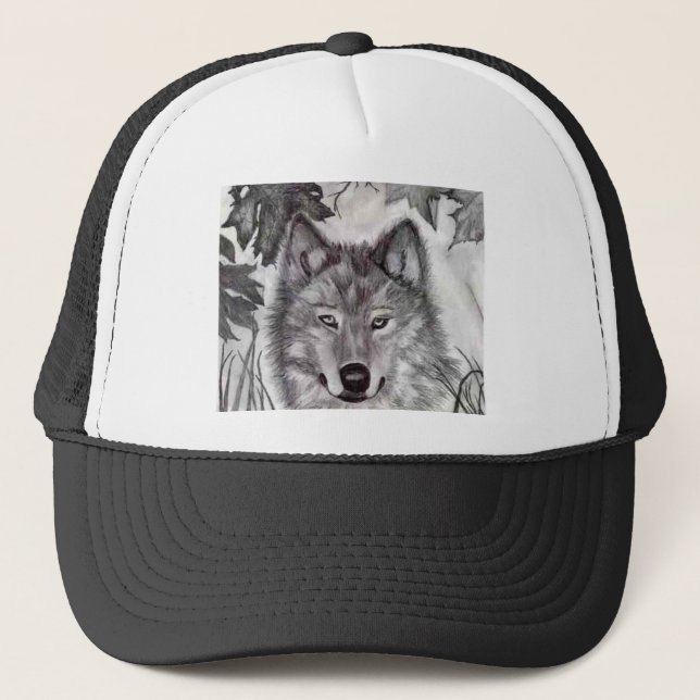 Casquette Dessin de loup (Devant)