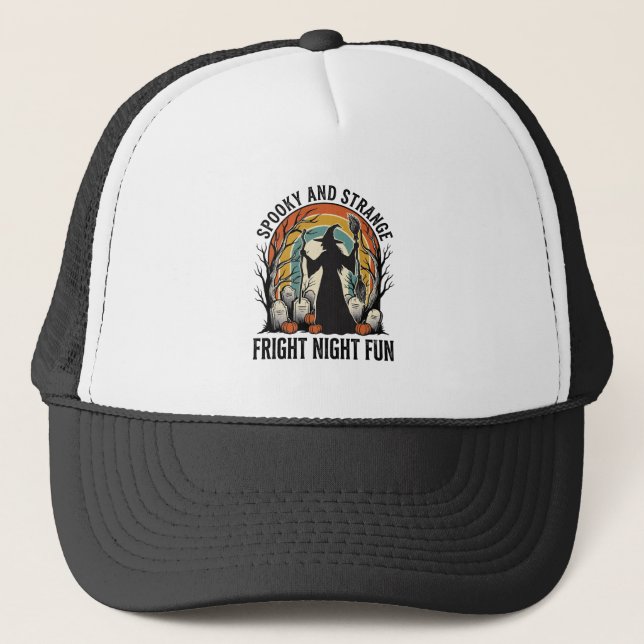 Casquette Dessin de silhouette de cimetière d'Halloween de s (Devant)