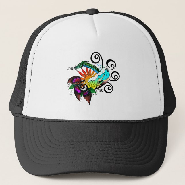 Casquette Dessin de Surfer Dude (Devant)
