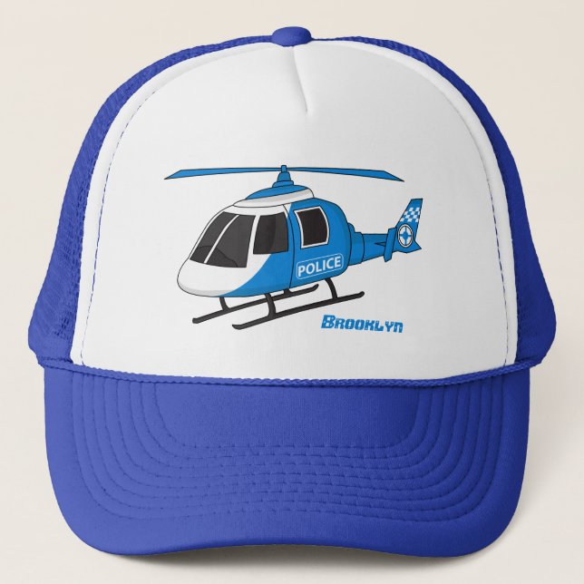 Casquette Dessin d'hélicoptère du service de police mignon (Devant)