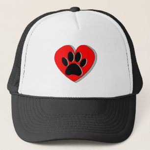 Casquette Dessin du coeur du chien