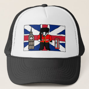Casquette Dessin d'un Badger britannique avec Big Ben et dra