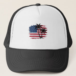 Casquette Dessin vectoriel de plage patriotique Drapeau amér