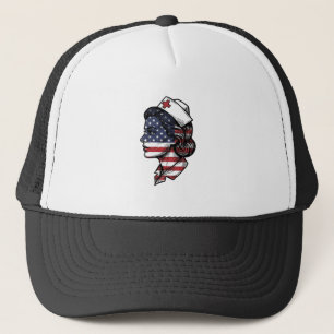 Casquette Dessin vectoriel de profil d'infirmière avec drape