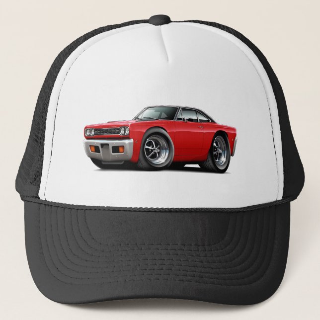 Casquette Dessus 1968 Rouge-Noir de Roadrunner (Devant)