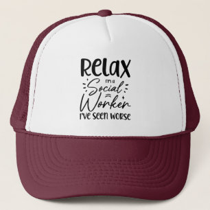 Casquette Détendez-vous Je suis un travailleur social Drôle