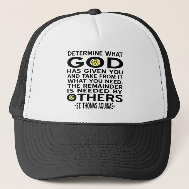 Casquette Déterminez ce que Dieu vous a donné Citation Aquin (Devant)