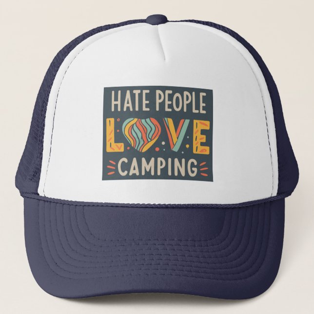 Casquette Déteste les gens, aime camper (Devant)