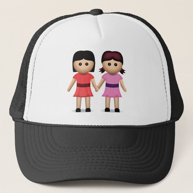 Casquette Deux femmes tenant des mains Emoji (Devant)