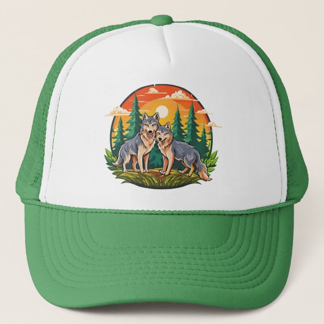 Casquette Deux loups (Devant)