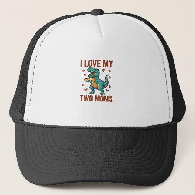 Casquette Deux mamans fières de la conception de T-Shirt vec (Devant)