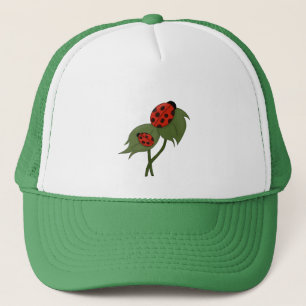 Casquette Deux mignons coccinelles sur un plante