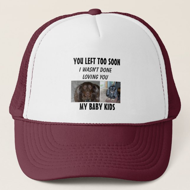 Casquette Deux photos hommage avec message affectueux (Devant)