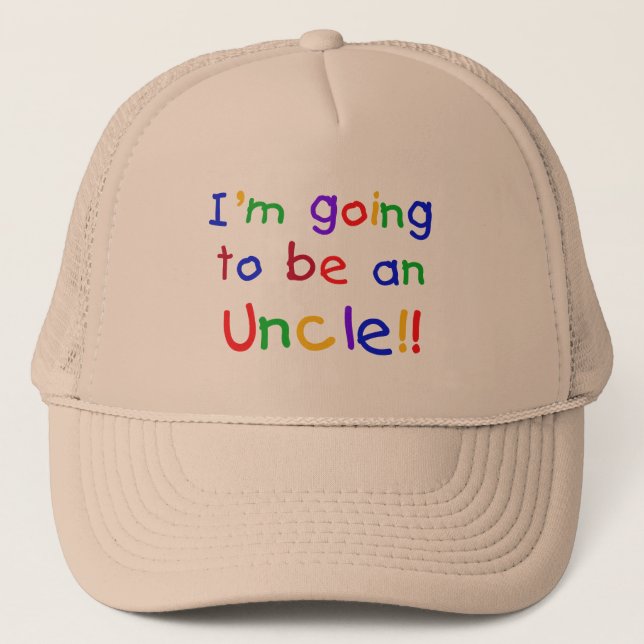 Casquette Devenir un oncle Couleurs primaires Texte (Devant)