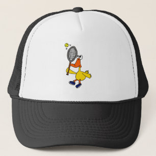 Casquette DG canard drôle jouant au tennis