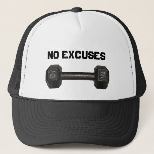 Casquette d'haltère de "aucunes excuses"