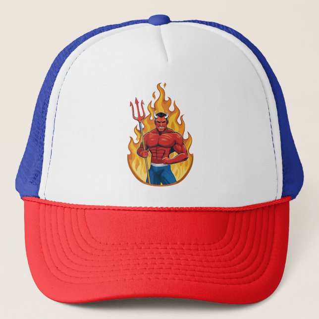 Casquette Diable avec trident (Devant)
