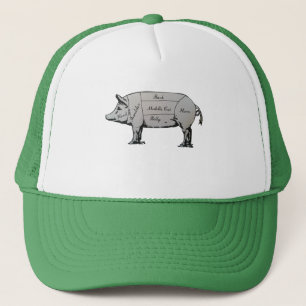 Casquette Diagramme de cochon du boucher