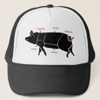 Diagramme de diagramme de boucher de porc amusant