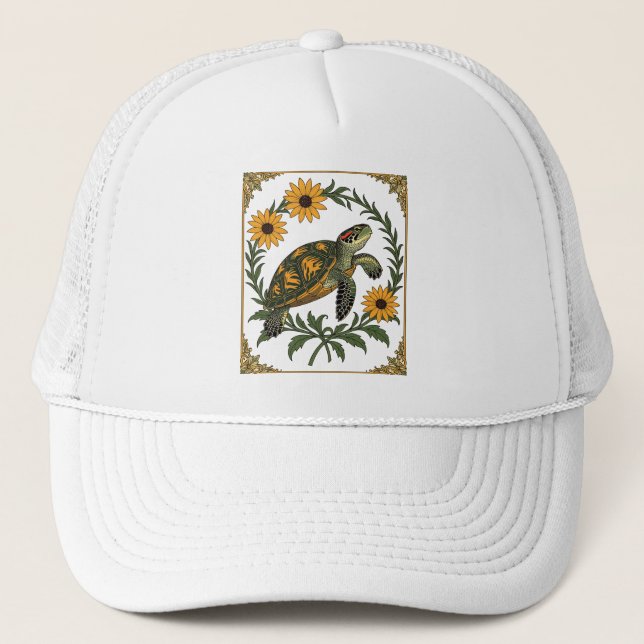 Casquette Diamondback Terrapin And Black Eyed Susan Flowers (Devant)