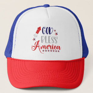 Casquette Dieu bénisse l'Amérique Cool Rouge Blanc Bleu USA 