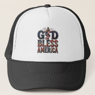 Casquette Dieu bénisse l'Amérique Croix patriotique Vintage 