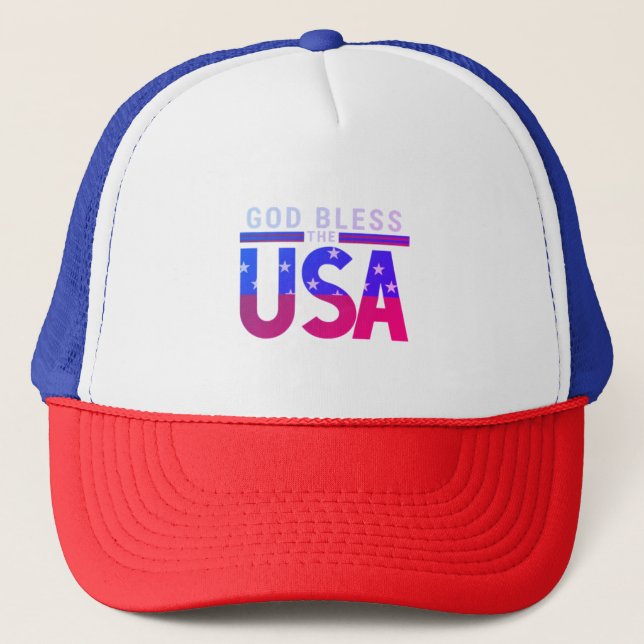 Casquette Dieu bénisse les USA Trucker Hat (Devant)