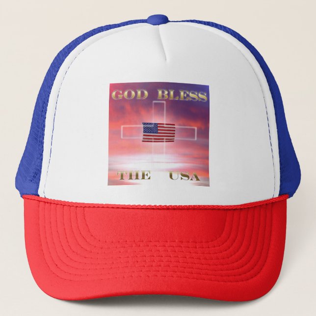 Casquette Dieu bénissent les Etats-Unis (Devant)