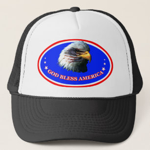 CASQUETTE DIEU BLESS AMERICA US FLAG BALD EAGLE