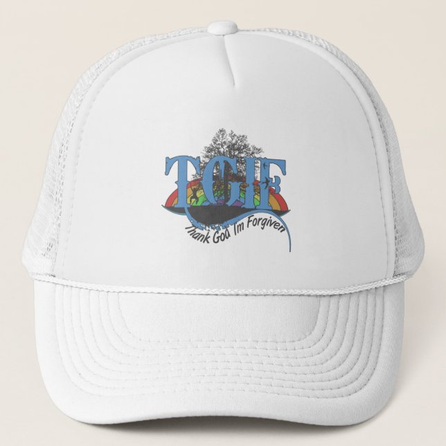 Casquette Dieu merci, je suis pardonné au TGIF (Devant)