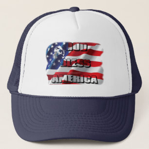 Casquette Dieu patriotique bénisse l'aigle et le drapeau de